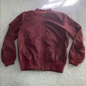 NWOT Burgundy Bomber Rain Jacket